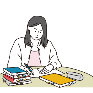 勉強するイラスト